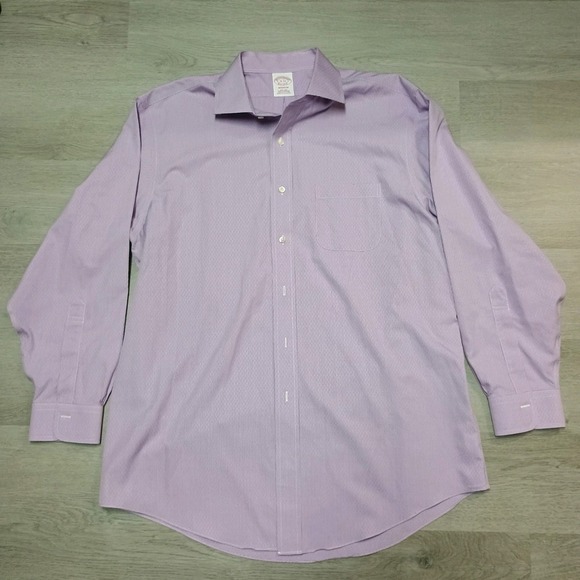 Brooks Brothers Madison Purple Button Down Dress Shirt Size 16-33 Supima Cotton - Picture 1 of 7